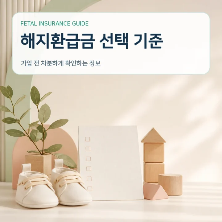 태아보험 해지환급금 선택 기준