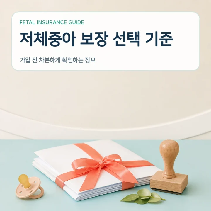 태아보험 저체중아 보장 선택 기준