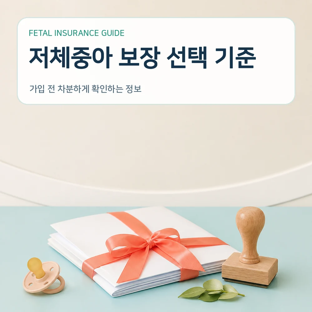 태아보험 저체중아 보장 선택 기준