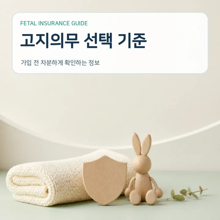 태아보험 고지의무 선택 기준